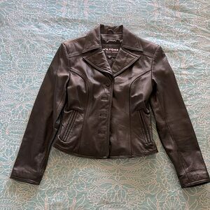 Wilsons the leather experts Cropped 100%Leather Jacket